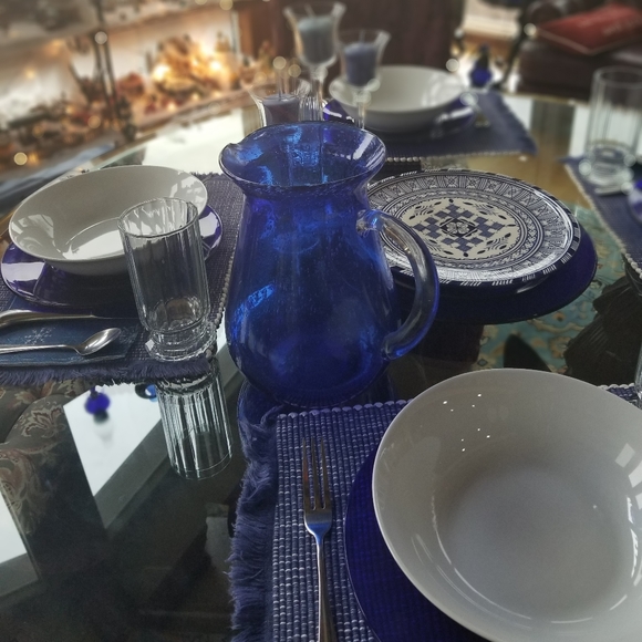 Vintage Cobalt Pitcher 403 - Picture 3 of 3